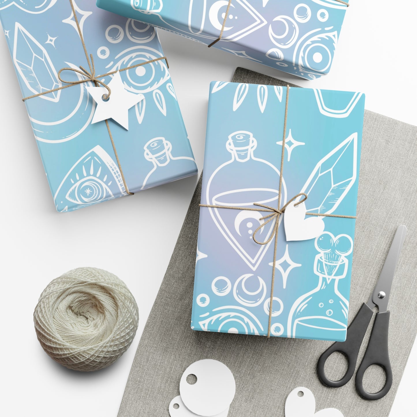 Witchy blue Gift Wrap Paper.