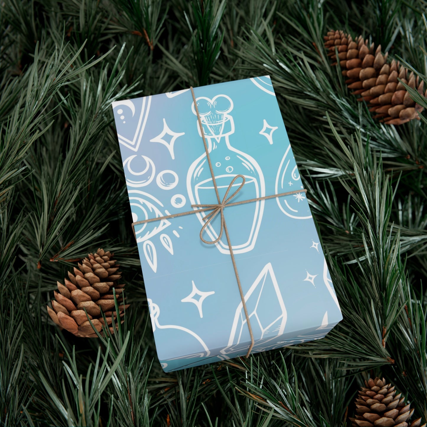 Witchy blue Gift Wrap Paper.