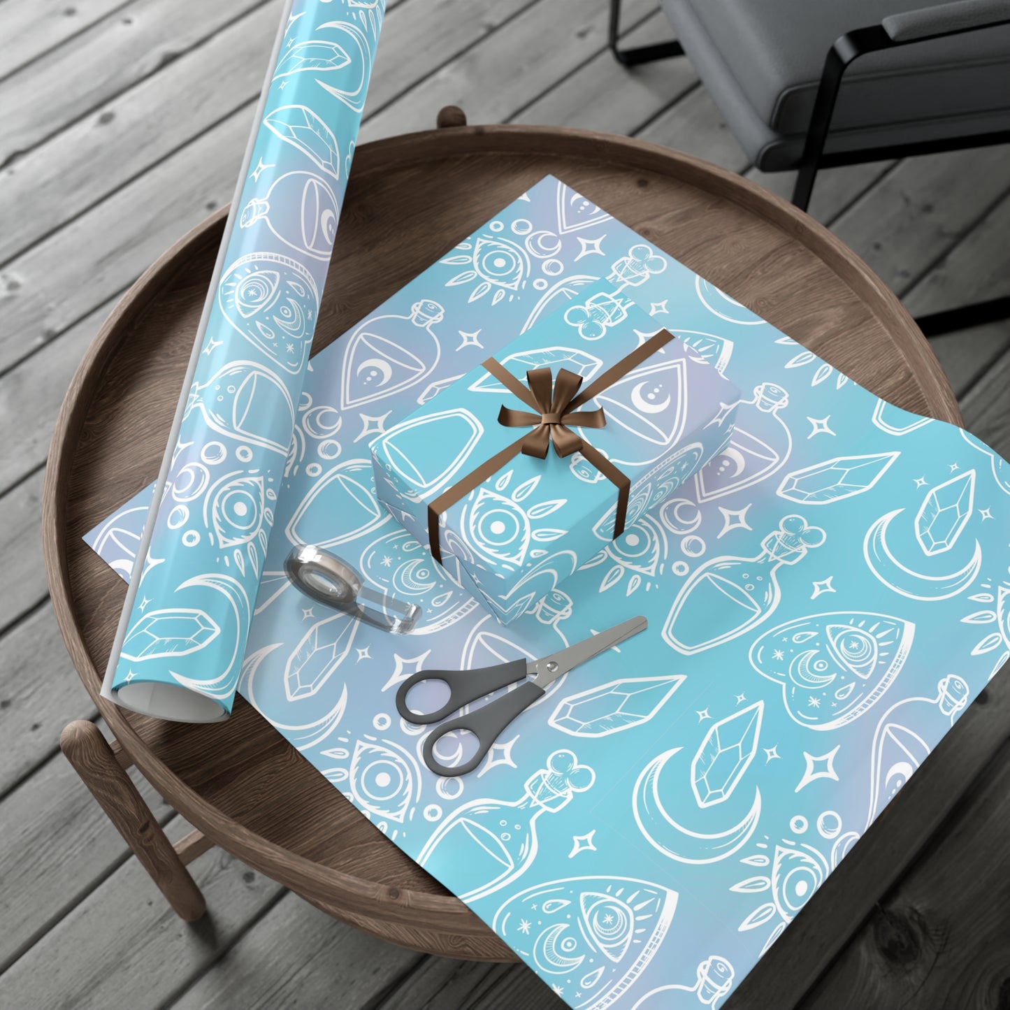 Witchy blue Gift Wrap Paper.