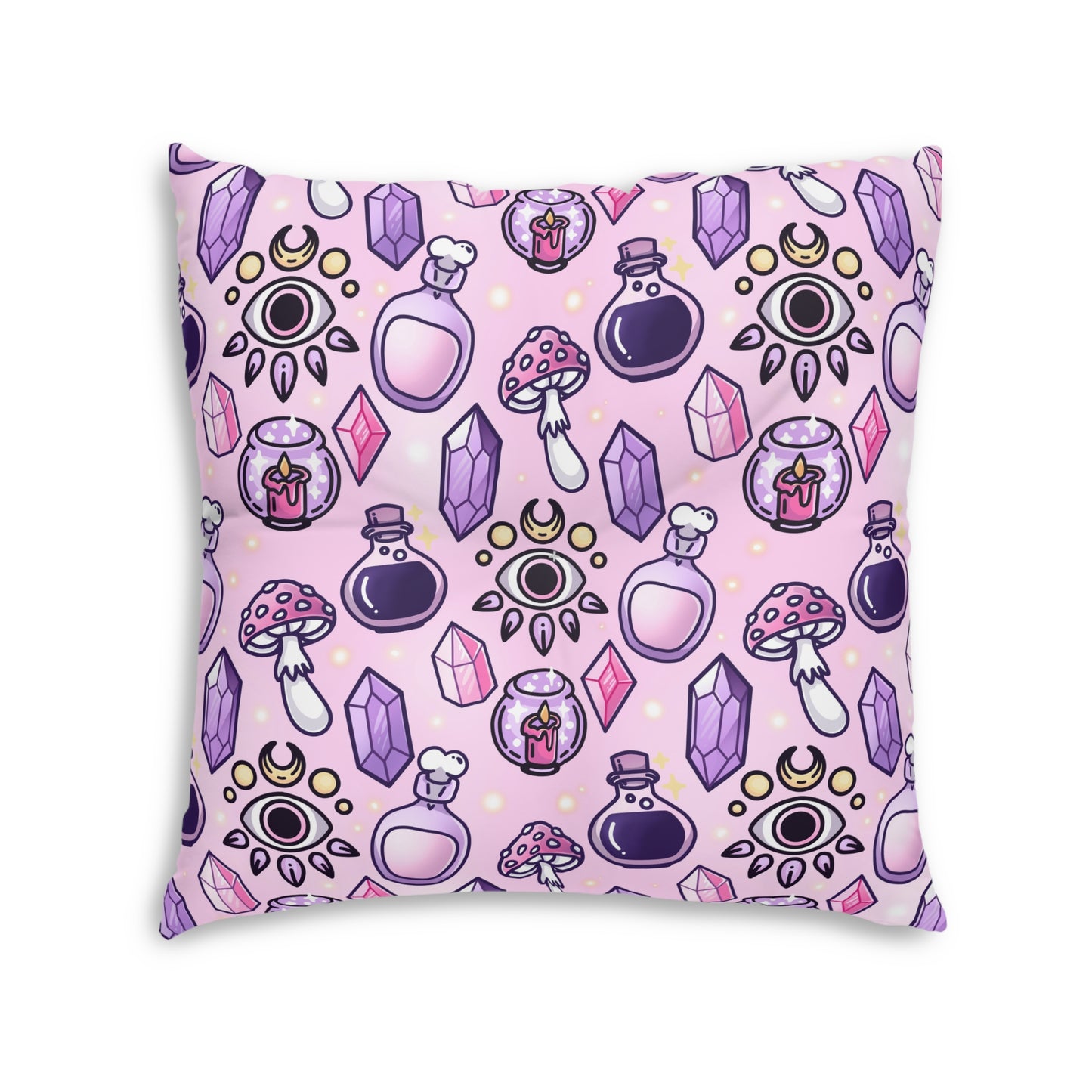 Witchy pink Floor Pillow, Square