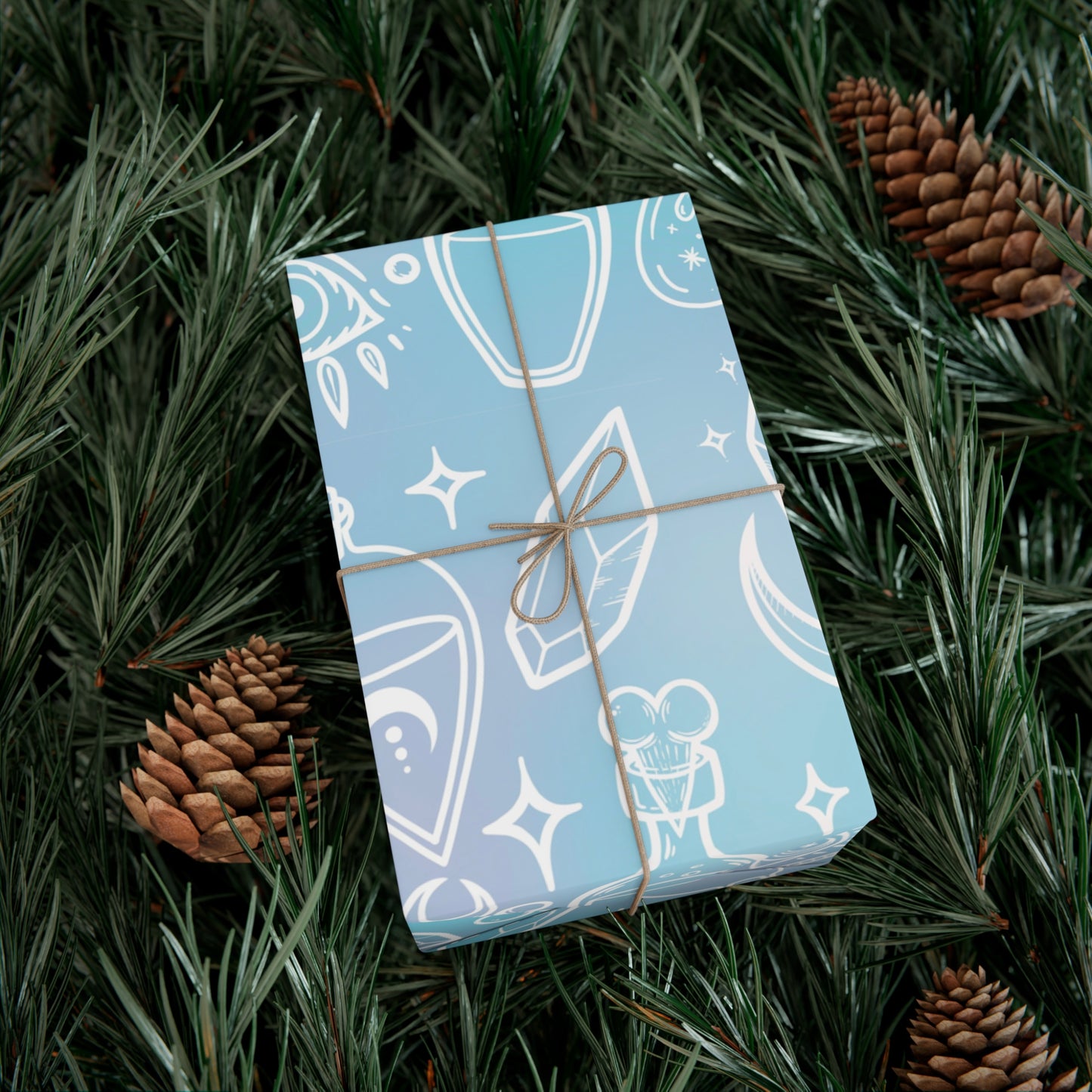 Witchy blue Gift Wrap Paper.