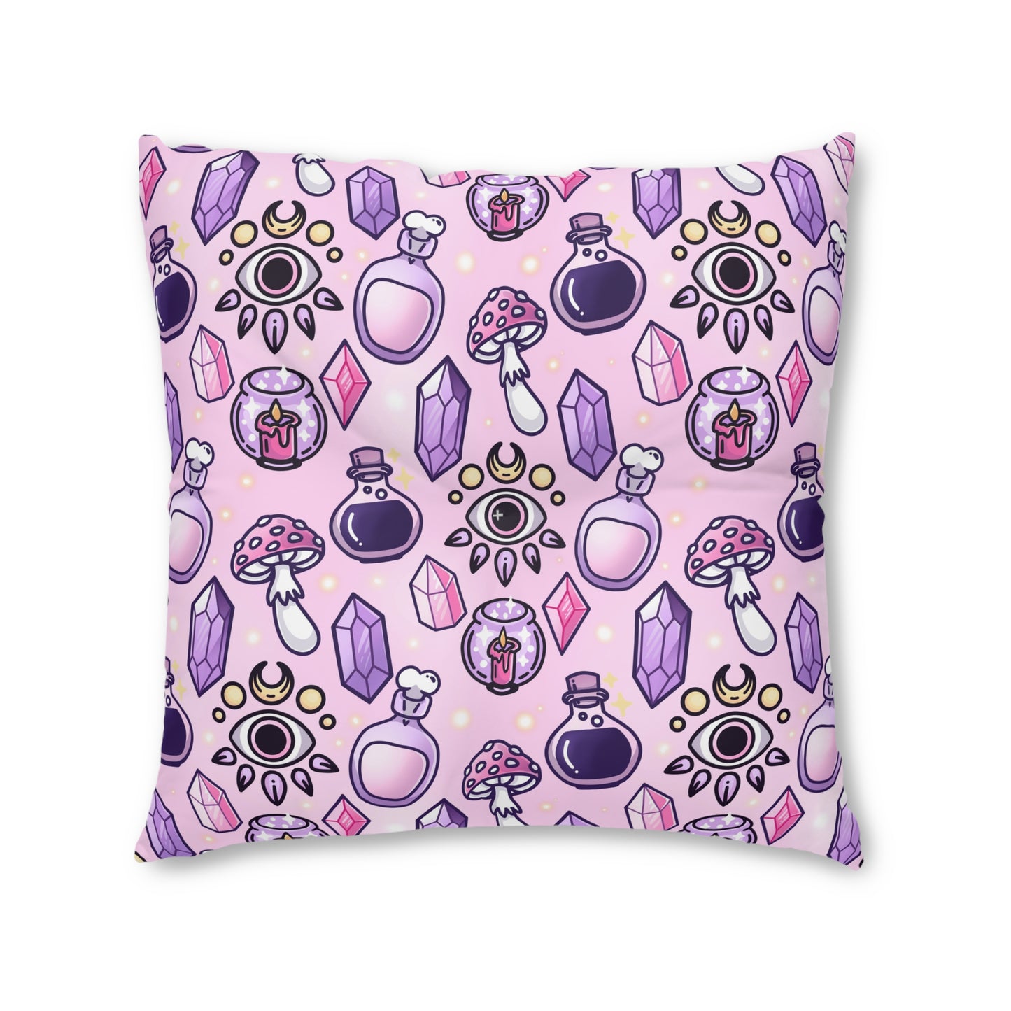Witchy pink Floor Pillow, Square