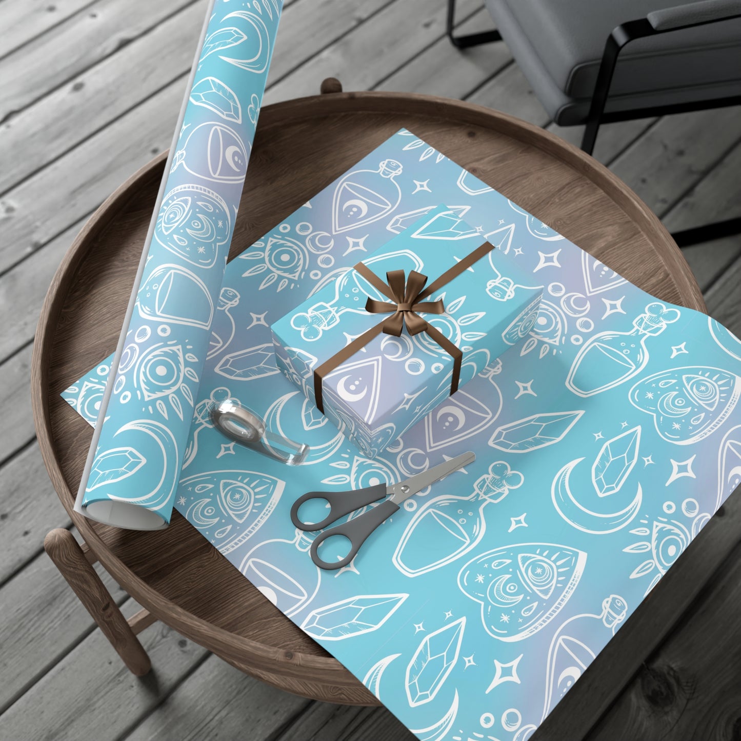 Witchy blue Gift Wrap Paper.