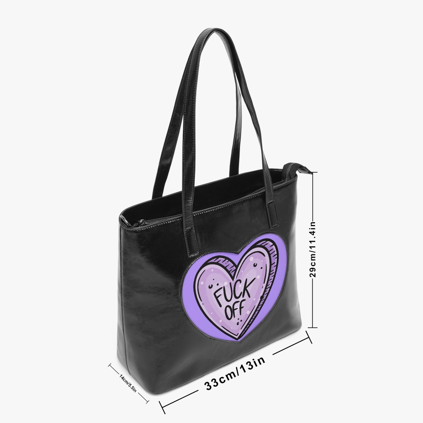 F off Heart Tote Bag Purple