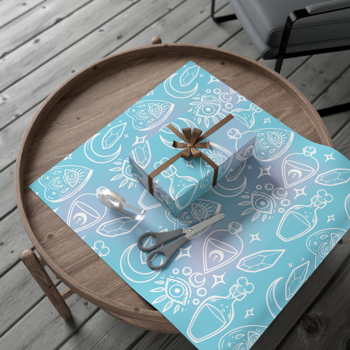 Witchy blue Gift Wrap Paper.