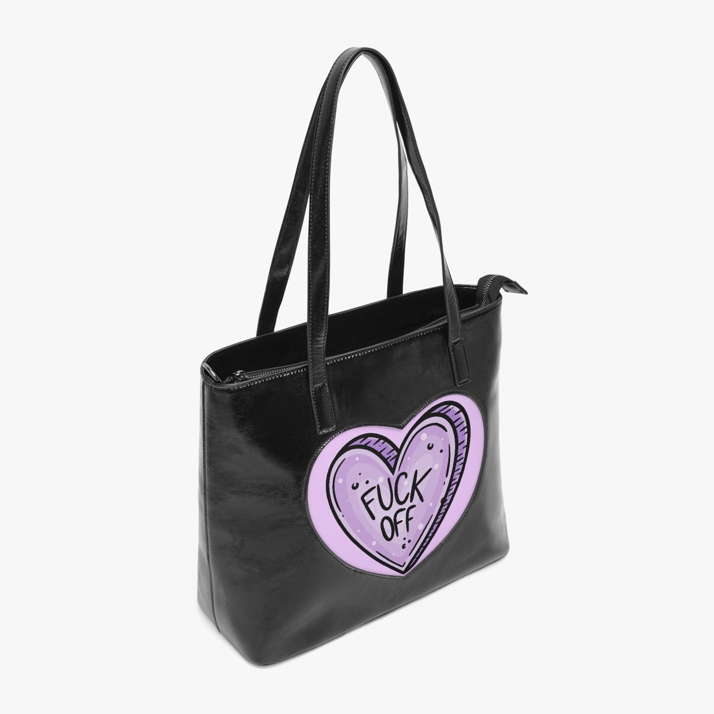 F off Heart Tote Bag pink