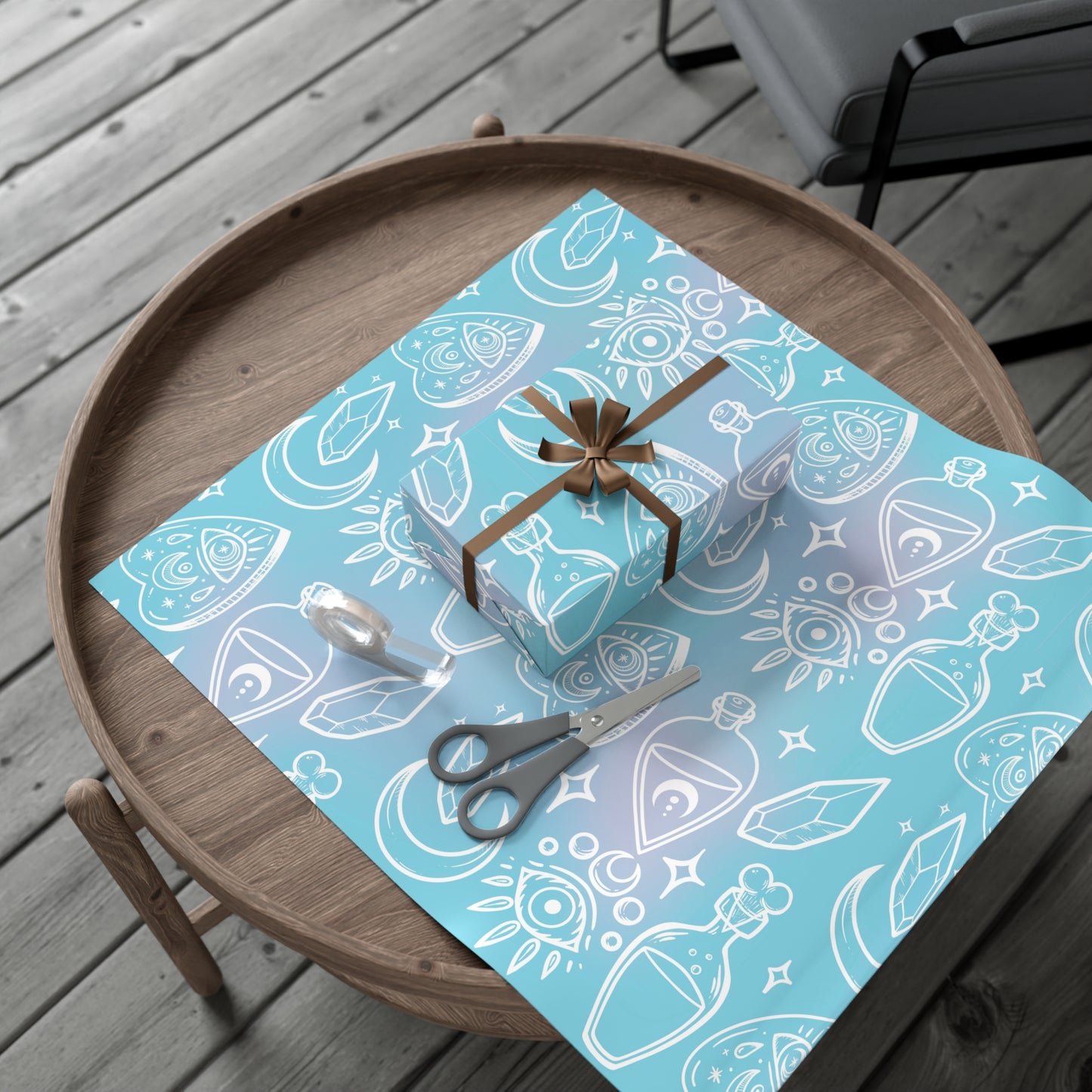 Witchy blue Gift Wrap Paper.
