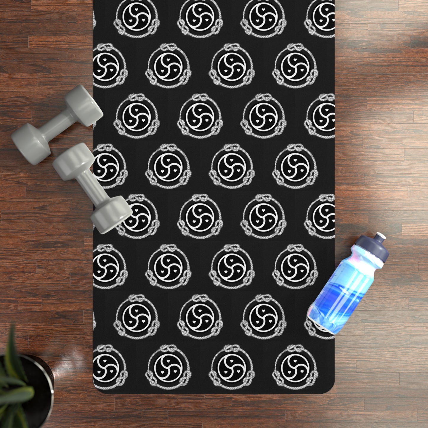 BDSM Symbol with hearts and rope Yoga Mat