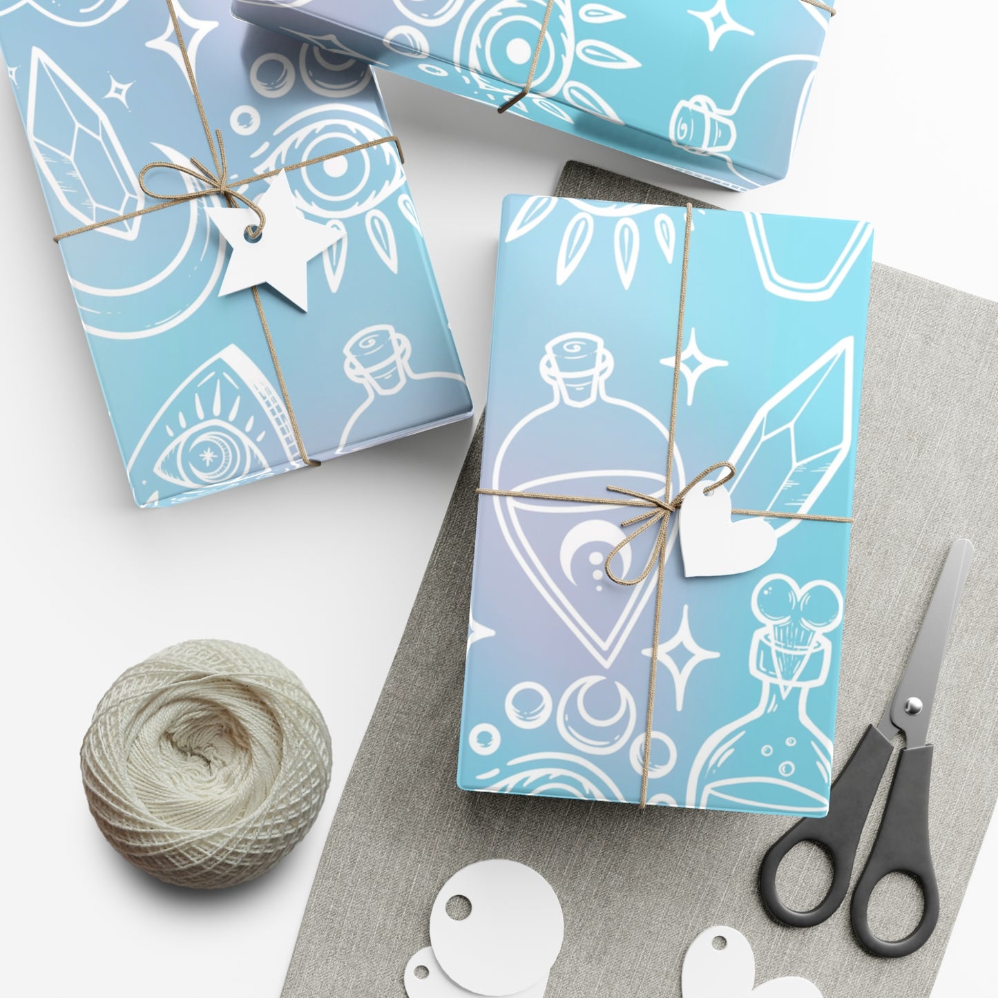 Witchy blue Gift Wrap Paper.