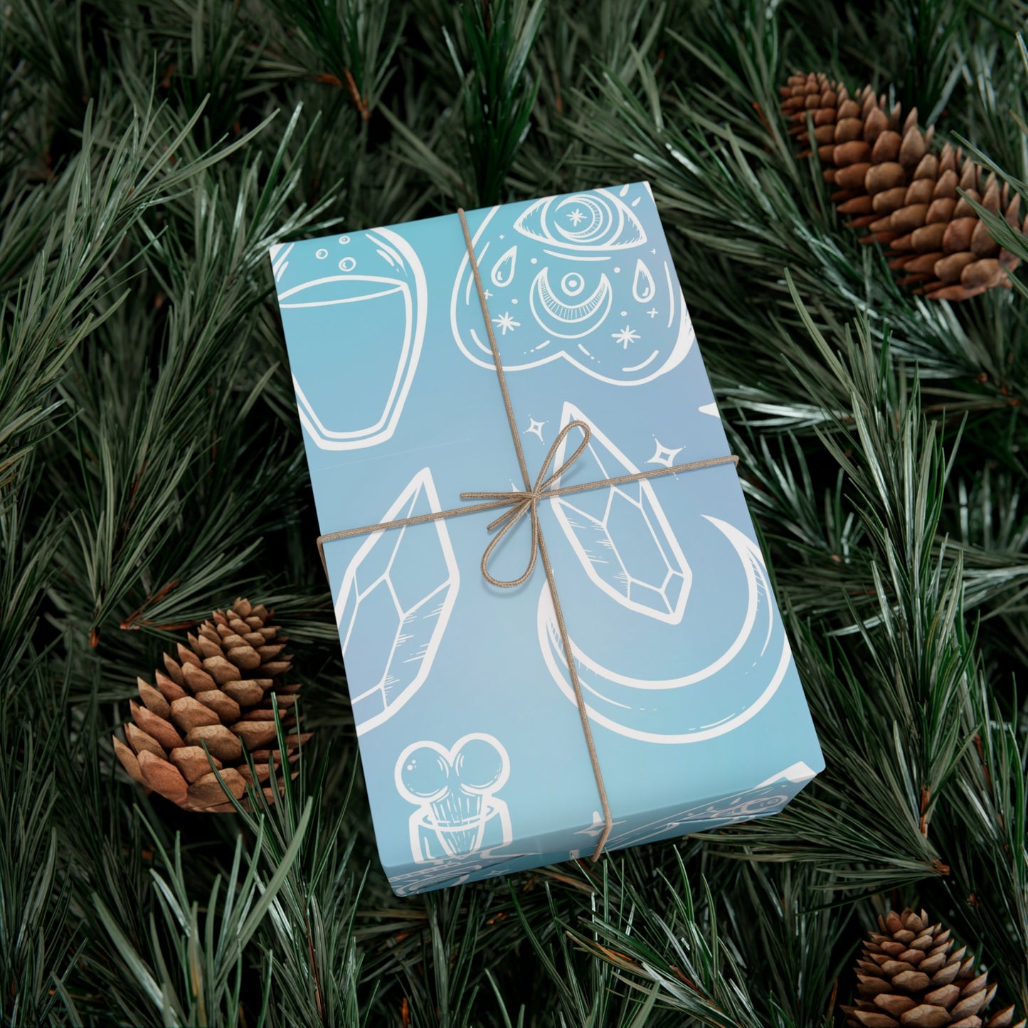 Witchy blue Gift Wrap Paper.