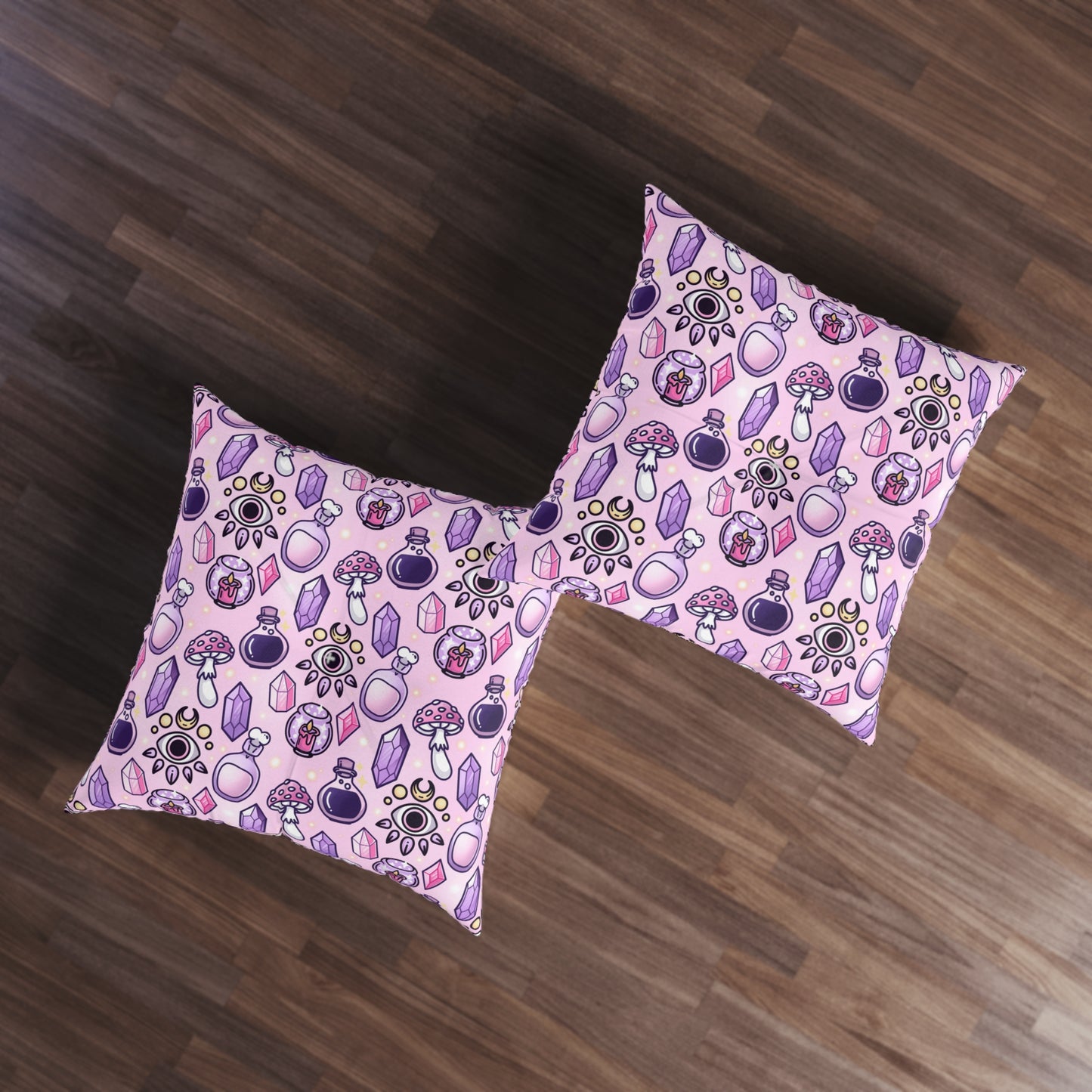 Witchy pink Floor Pillow, Square