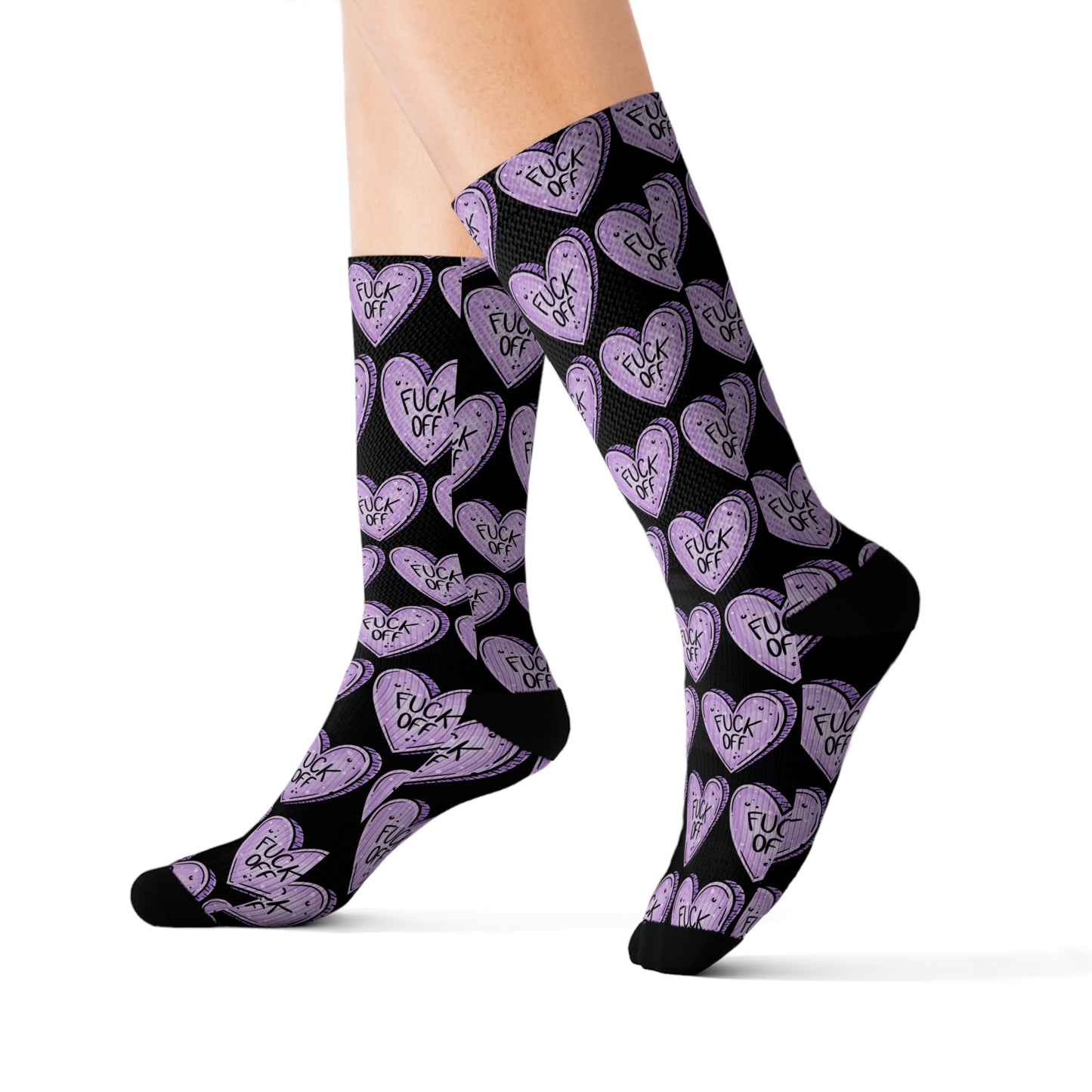 F off Candy heart Socks