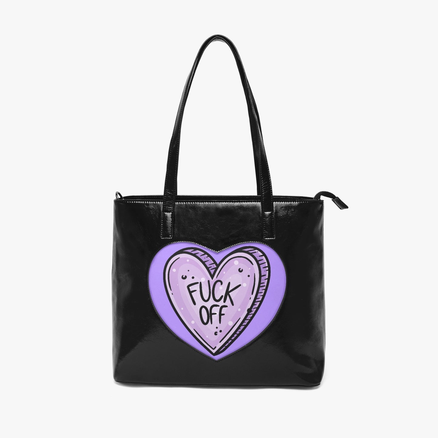 F off Heart Tote Bag Purple