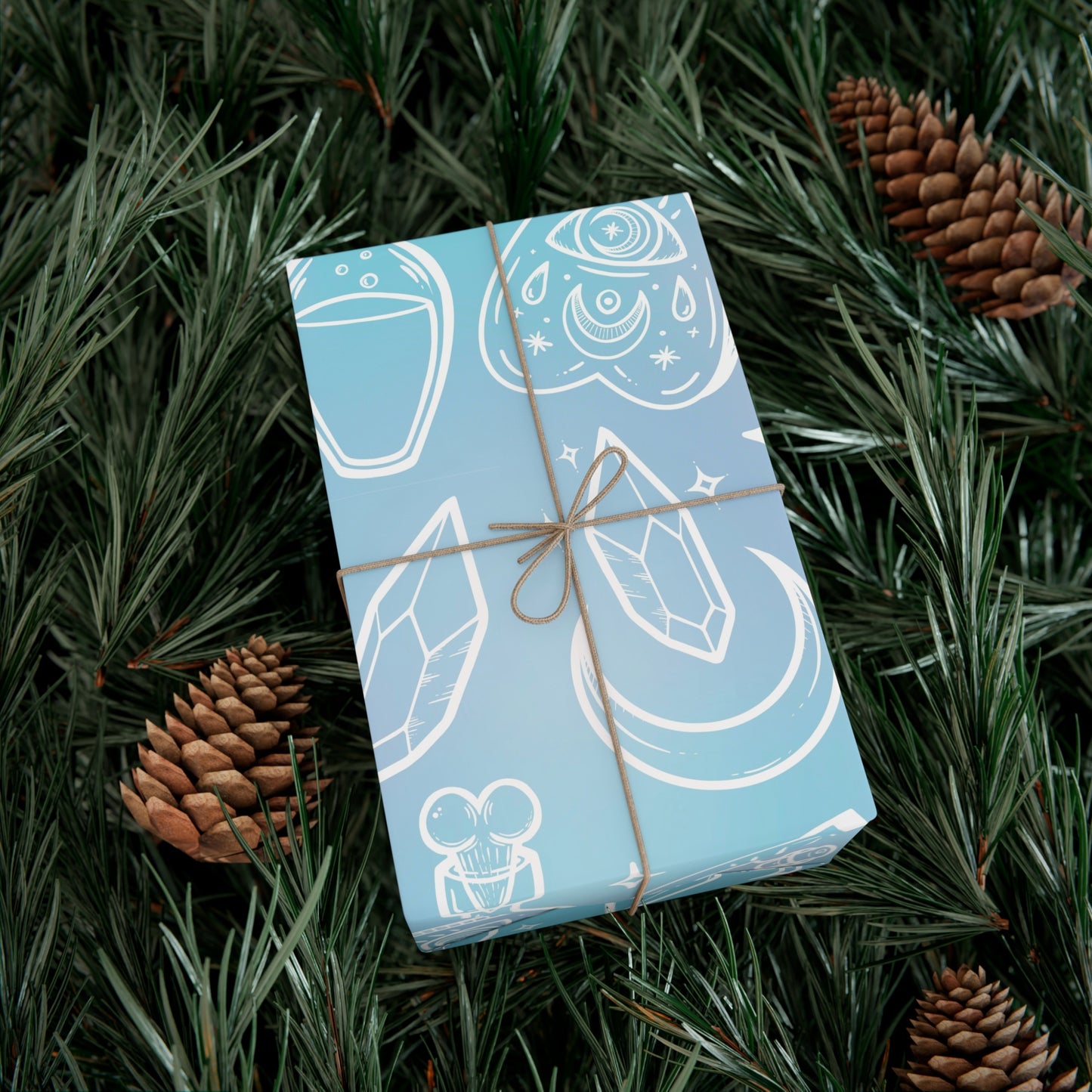 Witchy blue Gift Wrap Paper.