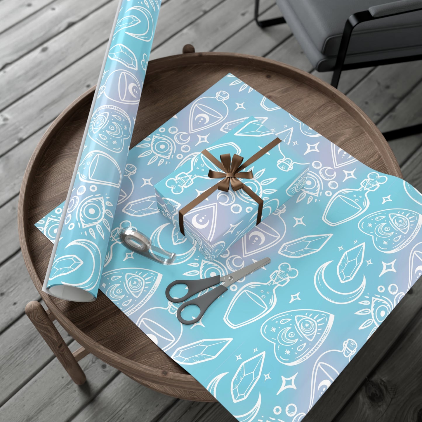 Witchy blue Gift Wrap Paper.