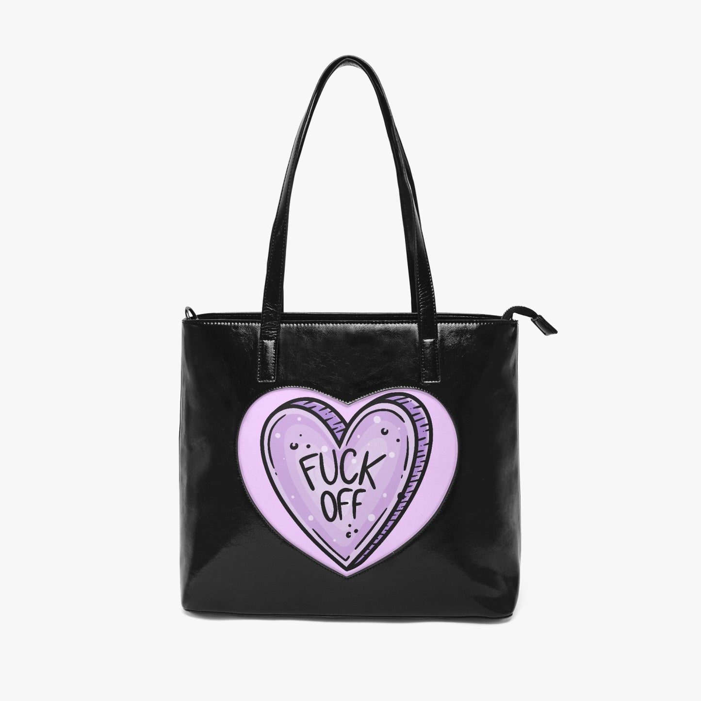 F off Heart Tote Bag pink