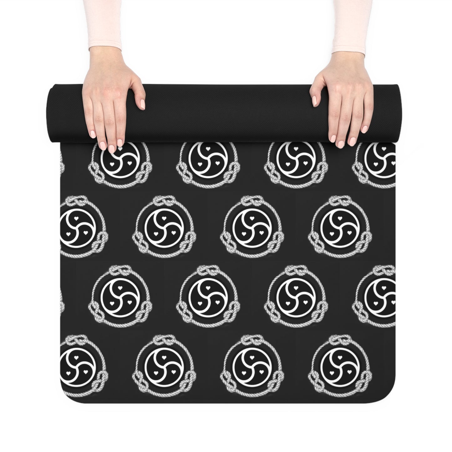BDSM Symbol with hearts and rope Yoga Mat