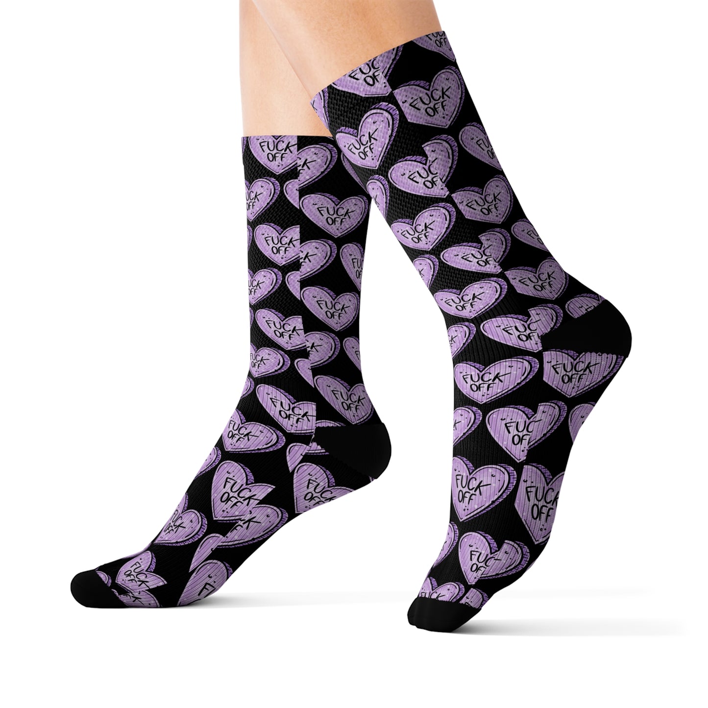 F off Candy heart Socks