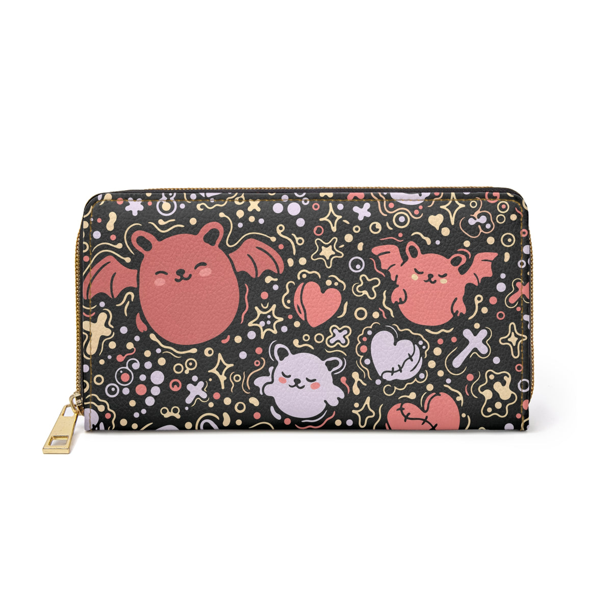Bat & Hearts Zip Wallet