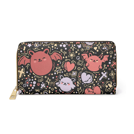 Bat & Hearts Zip Wallet
